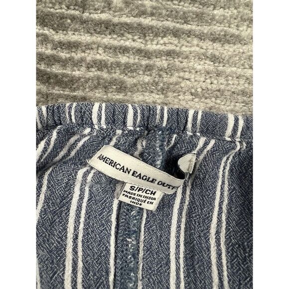 American Eagle Outfitters Top Womens Blue Striped Off‎ Shoulder Tunic Casual - Picture 10 of 12
